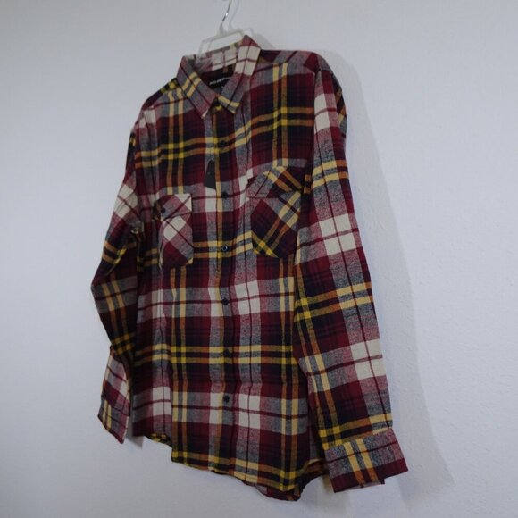 Molokai Surf Co Flannel Shirt Men's Size M Red Plaid Long Sleeve Outdoor - Picture 4 of 8